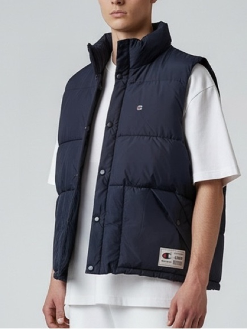 Champion Heritage Navy Blue Puffer Vest Jacket Mens Size XL